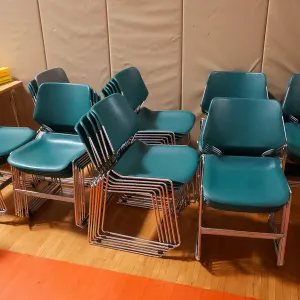 (43) Matrix Green Plastic Stack Chairs