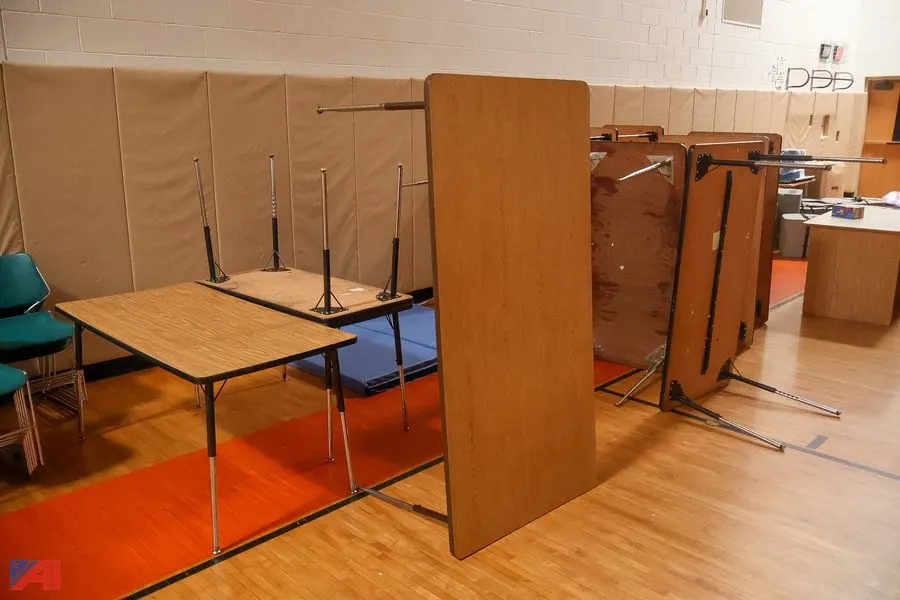 (12) Rectangular Brown Laminated Tables