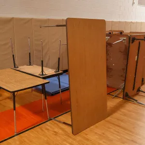 (12) Rectangular Brown Laminated Tables