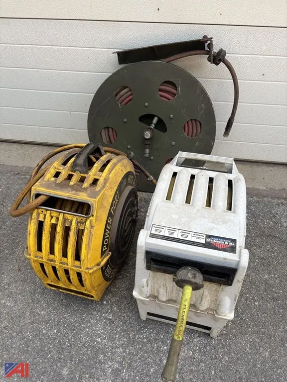 (3) Retractable Wall Mounted Hose Reels