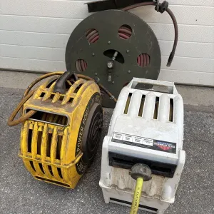 (3) Retractable Wall Mounted Hose Reels
