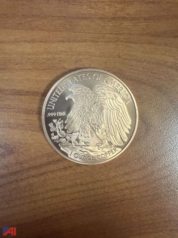 (20) US of America Liberty 1 Ounce Copper Coins