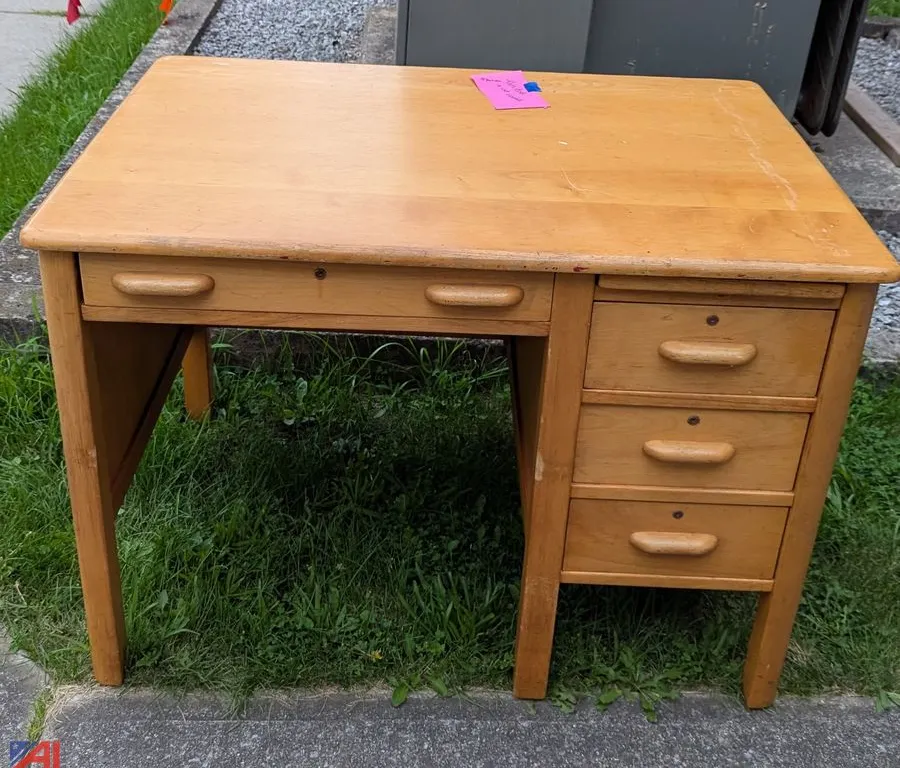 (2) Wooden Desks