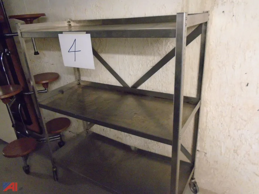 (1) Stainless Steel Storage Cart on Wheels