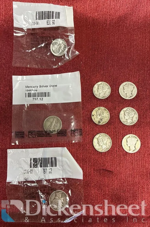 (9) ASSORTED MERCURY SILVER AND OTHER DIMES