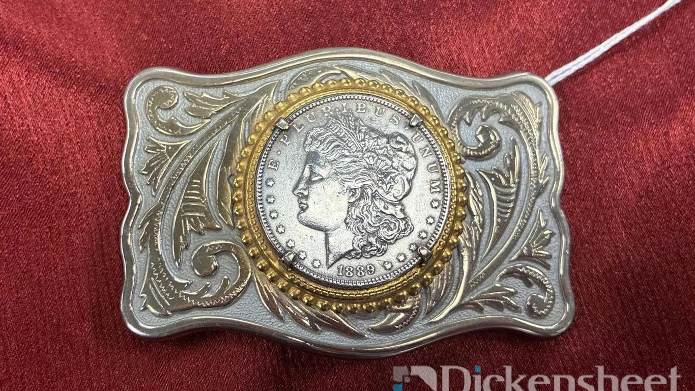 BELT BUCKLE WITH “1889” MERCURY COIN