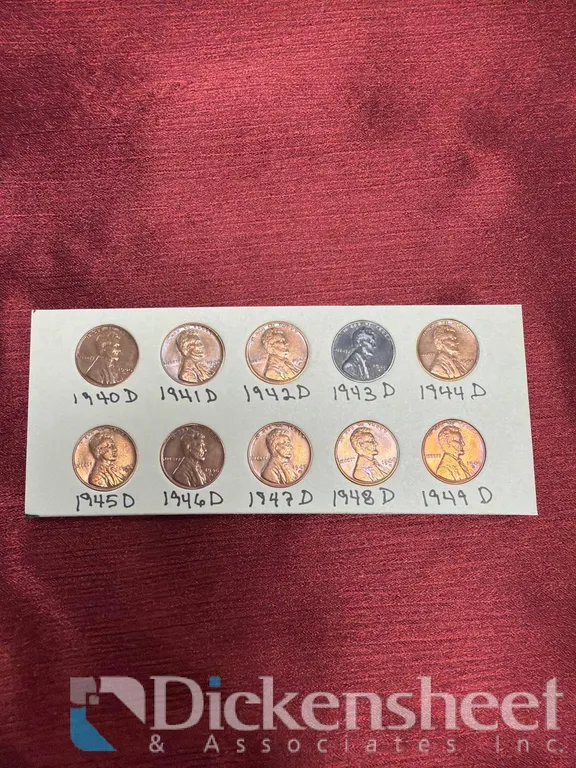 LINCOLN PENNIES DATE SET 1940D-1949D