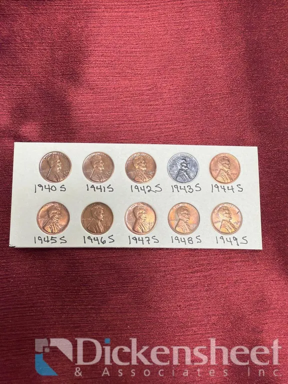 LINCOLN PENNIES DATE SET 1940S-1949S
