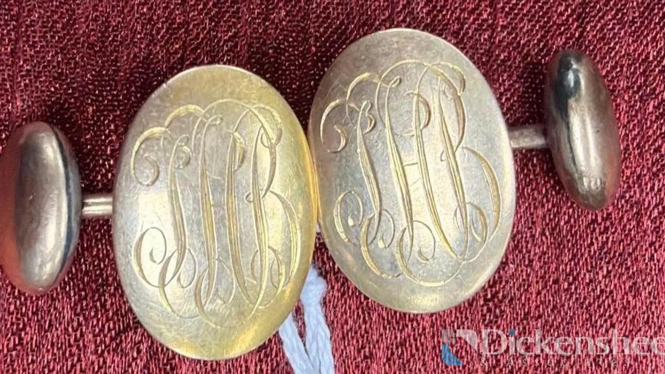 10KT YELLOW GOLD ENGRAVED FRENCH CUFFLINKS APPROXIMATELY 5.0 GRAMS