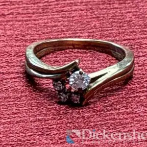 14K YELLOW GOLD 2 PIECE WEDDING SET WITH CLEAR STONES