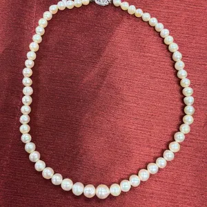 PEARL NECKLACE 10K WHITE GOLD CLASP 16"