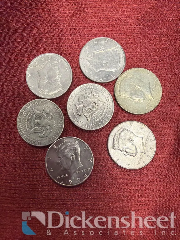 (6) KENNEDY HALF DOLLARS (1) 2003 QUARTER AND (2) BICENTENNIAL QUARTERS
