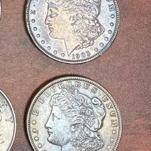 LOT OF MORGAN AND PEACE DOLLARS - QTY (14)