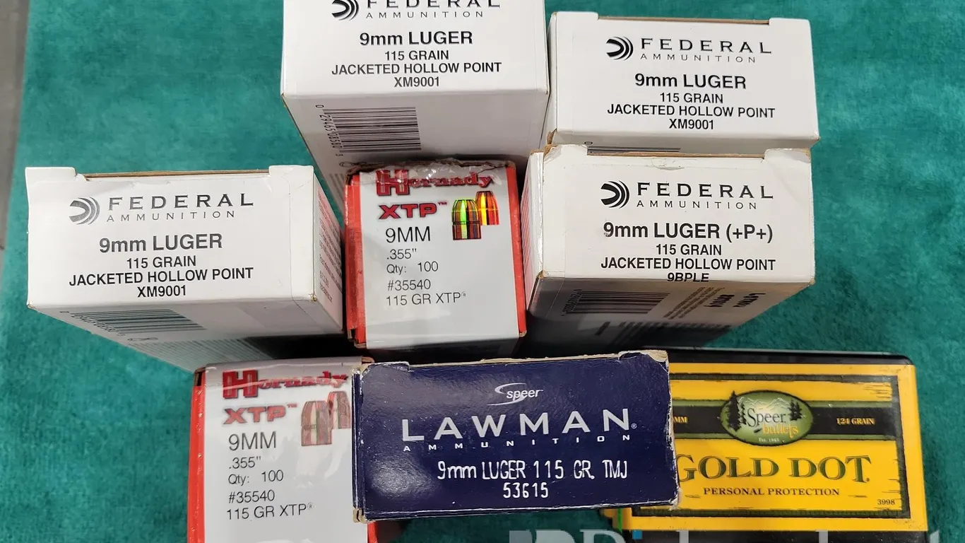 (10) BOXES VARIOUS GRAINS 9MM AMMUNITION