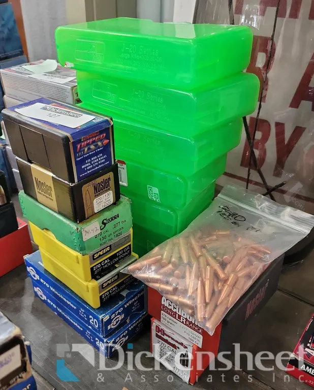 LOT OF .270 CAL AMMUNITION AND CARRY BOXES