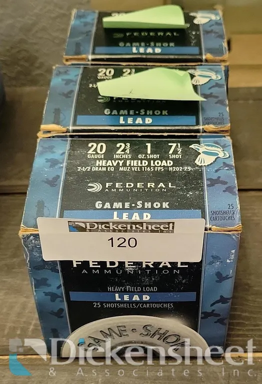 (3) BOXES 20 GAUGE SHOTGUN SHELLS
