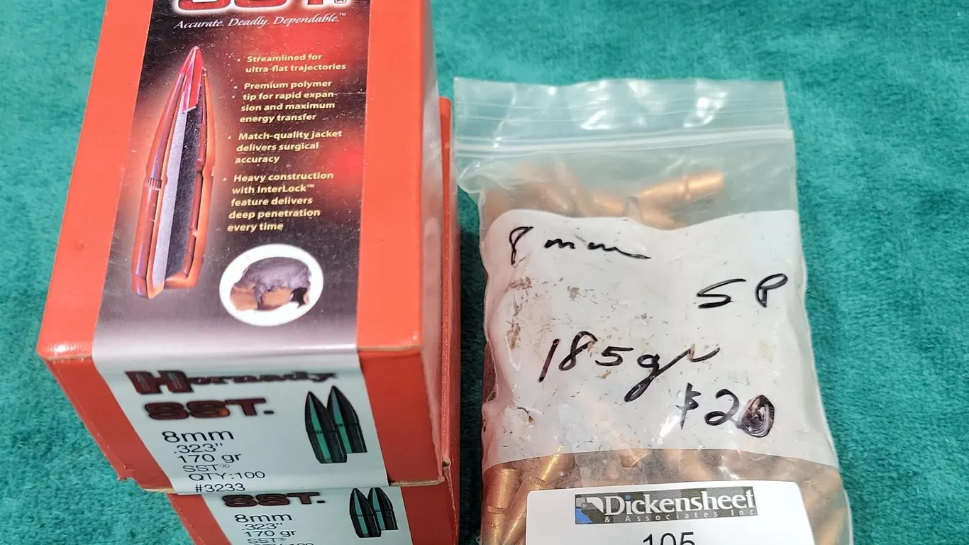 (3) 8MM (1) 185 GRAIN AND (2) 170 GRAIN AMMUNITION