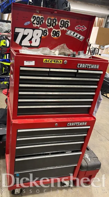 CRAFTSMAN TOOL BOX WITH ASSORTED TOOLS