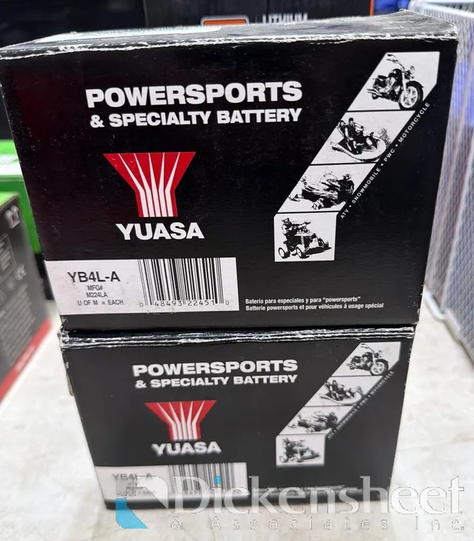 (2) YUASA POWER SPORTS YB4L-A BATTERIES