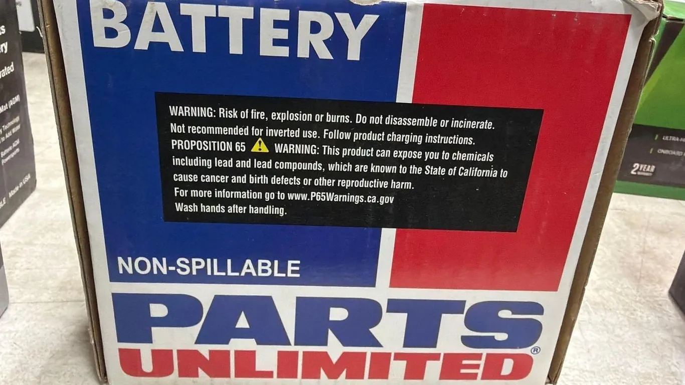 PARTS UNLIMITED MOTORCYCLE BATTERY