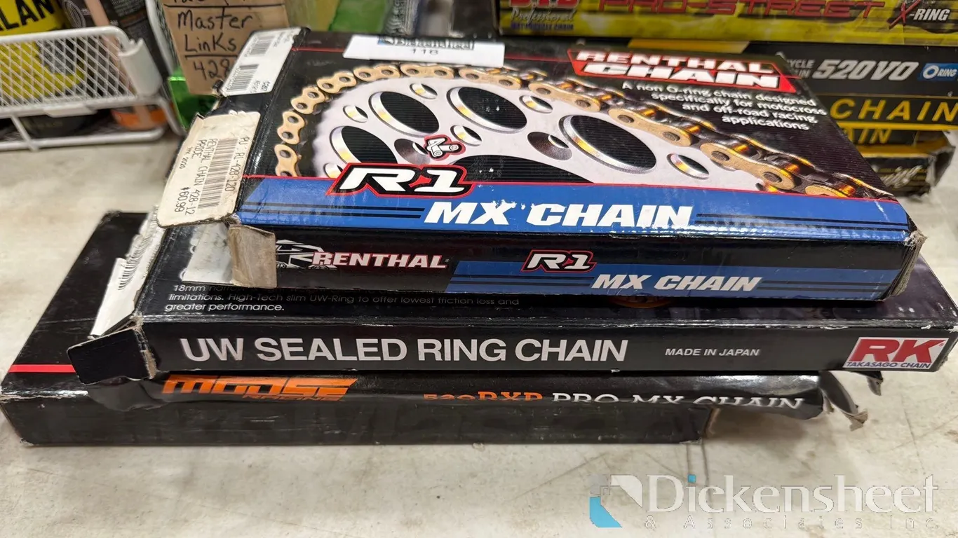 (4) ASSORTED MOTORCYCLE CHAINS