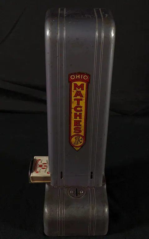 1 CENT COIN OPERATED OHIO MATCHES MATCHBOX VENDING MACHINE