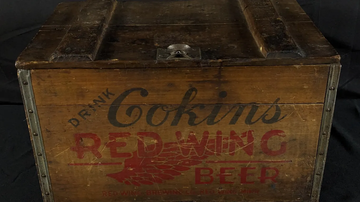 WOOD CASE CRATE DRINK CONKINS REDWING BEER RED WING MINNESOTA
