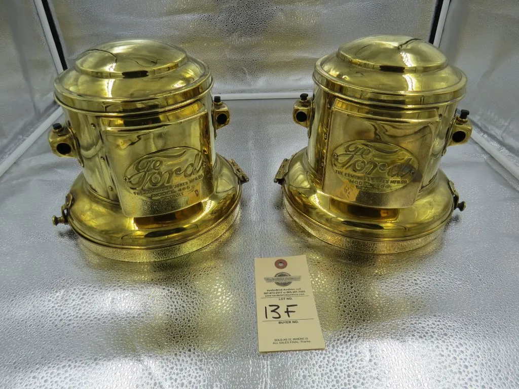 Pair of Ford Brass Headlights #466