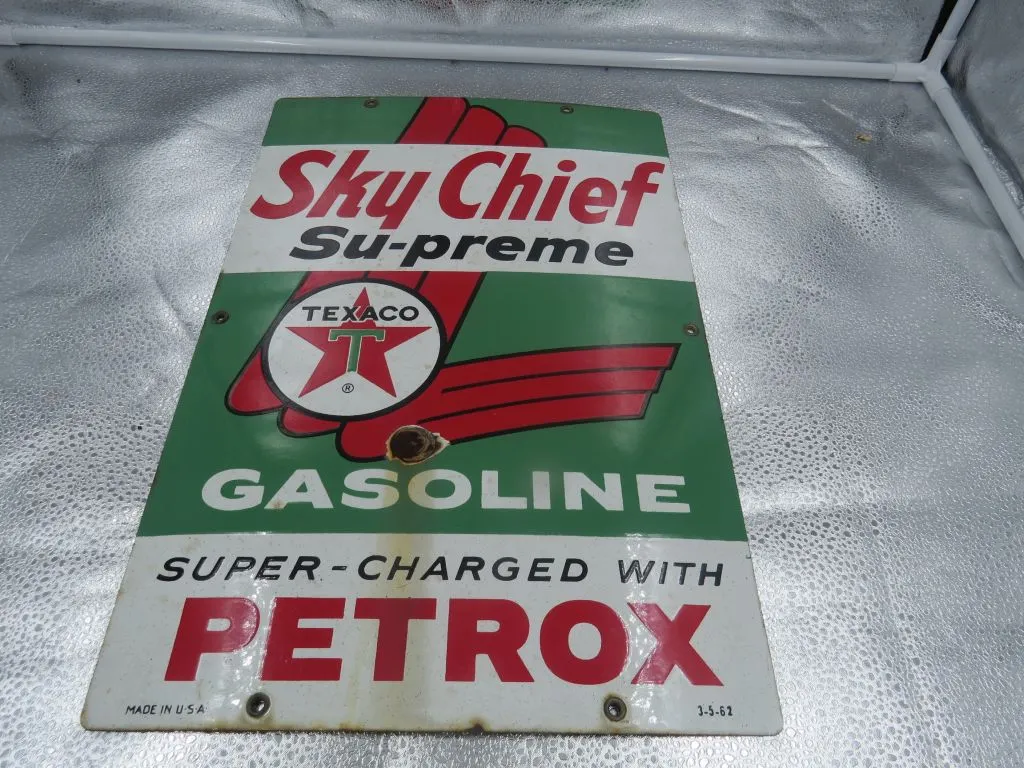 Sky Chief Porcelain Gas Pump Plate