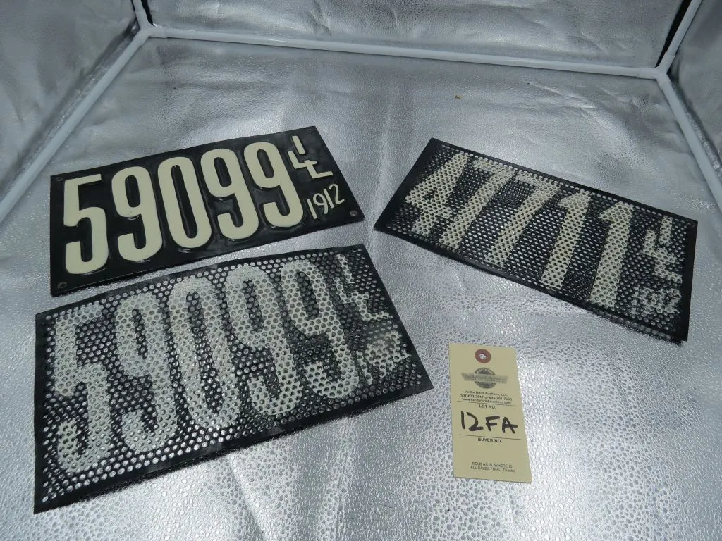 Restored Illinois License Plates from 1912