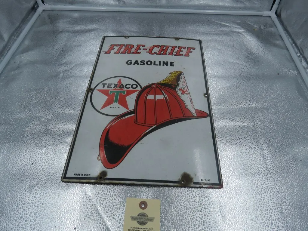 Fire Chief Porcelain Gas Pump Plate