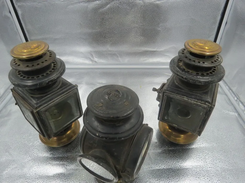 Pair of Victor Sidelights and Rare Victor Tail Lights