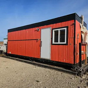 8ft x 24ft Office Shack with Terex Light Tower and Westeel Tidy Tank Mounted Skidded Structure