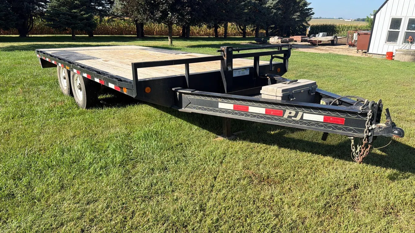 2010 PJ 92” x 16ft Bumper Hitch Flatbed Trailer--1 Owner