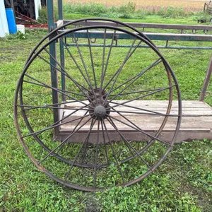 2- Steel Spoked Wheels