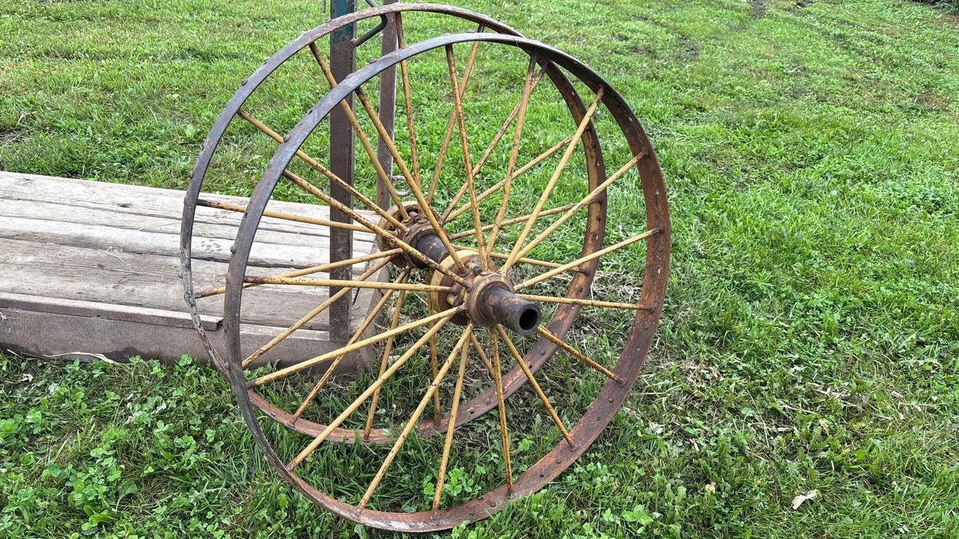 2- Steel Spoked Wheels