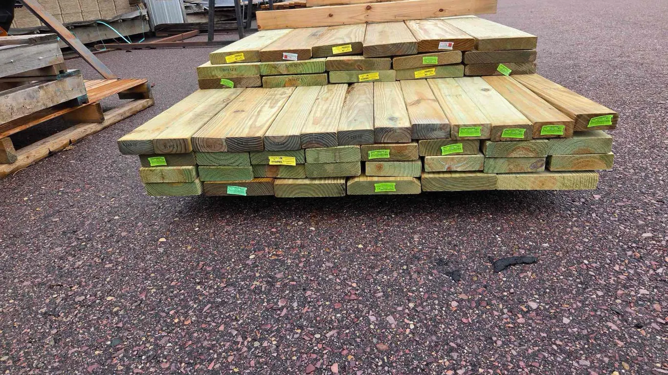 Various Sized Green Treated Lumber
