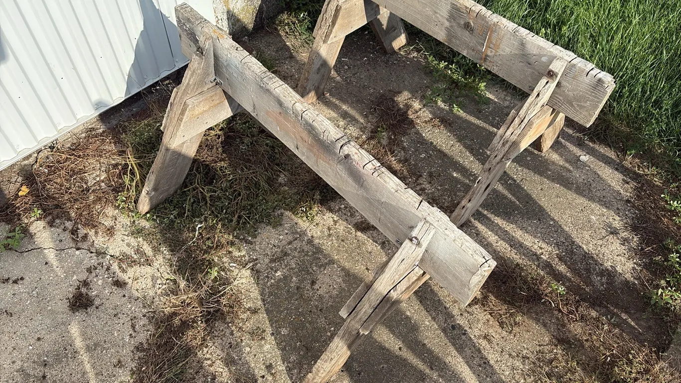 2- Wood Sawhorses