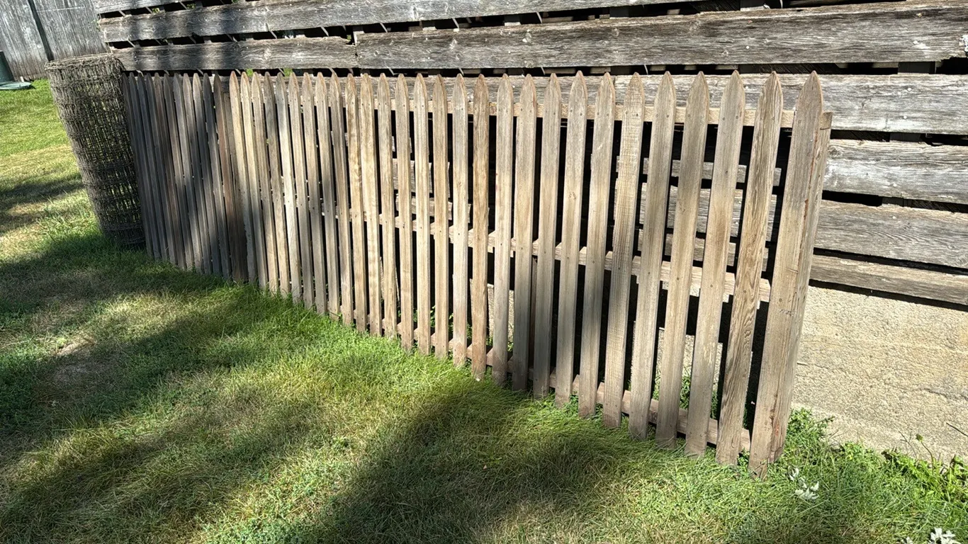 Wood picket fence
