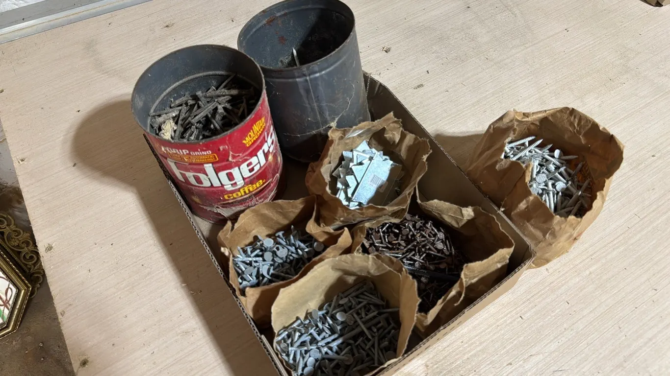 Variety of nails, fasteners