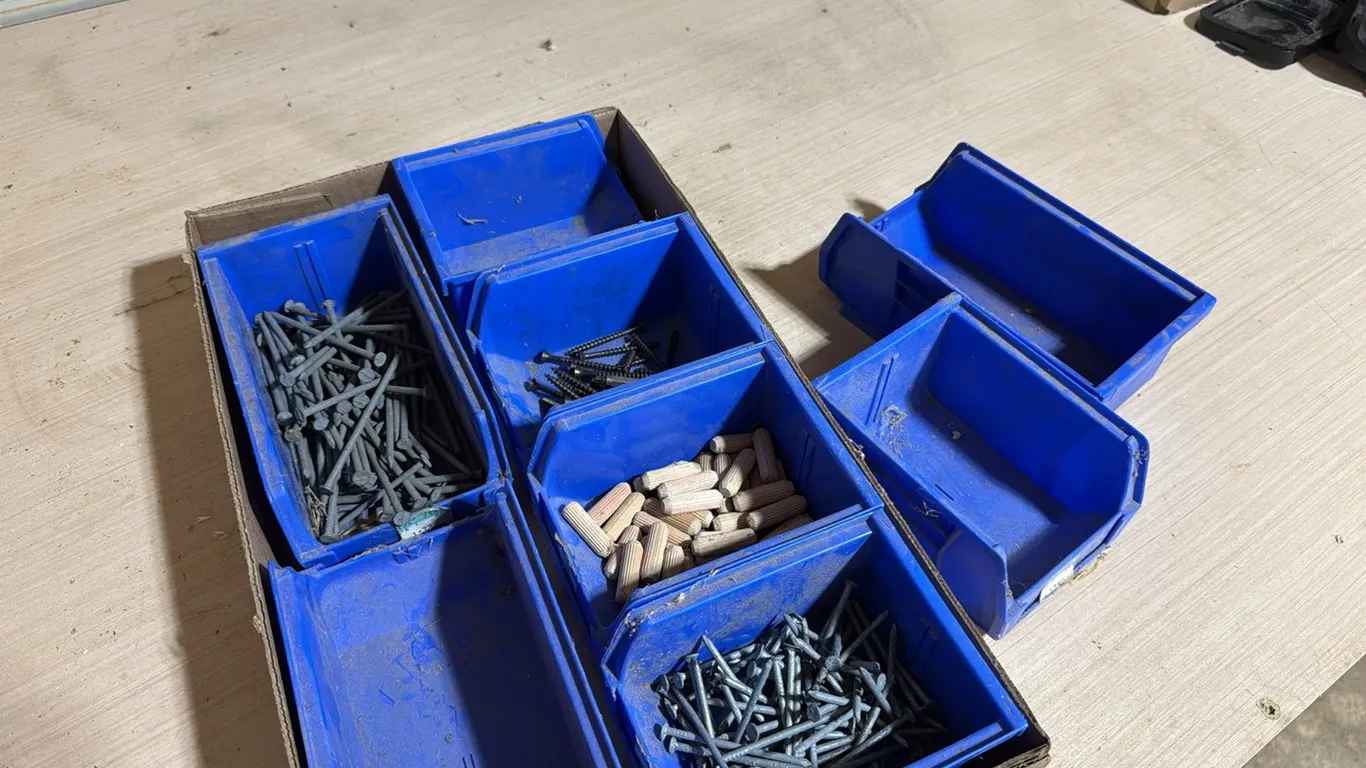 Parts bins, nails