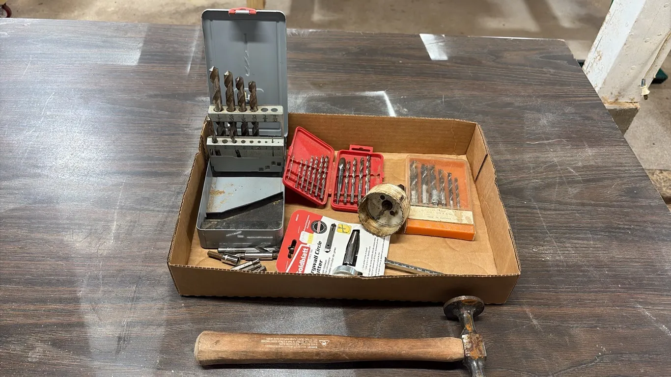 Drill Bits, Drywall Cutter & Hammer