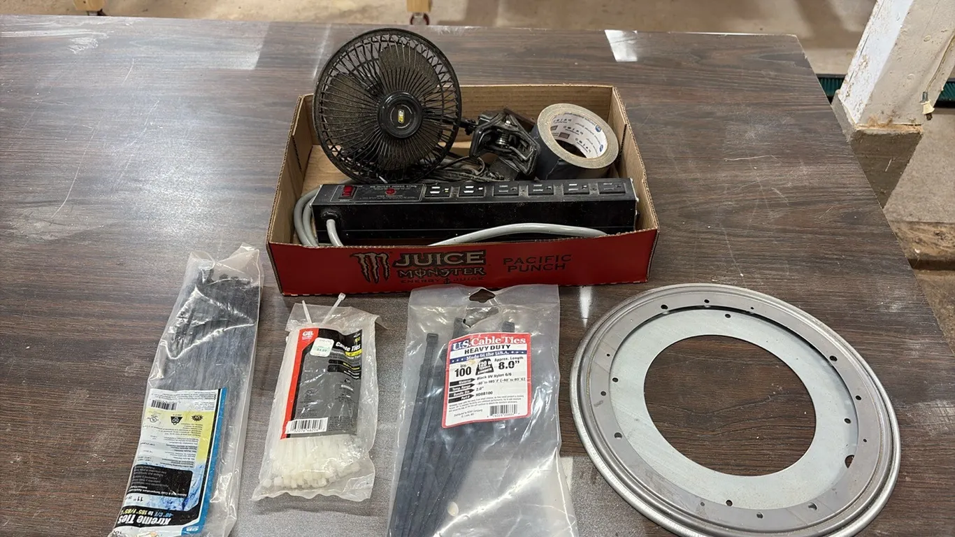 Cable Ties, Fan & Power Strip