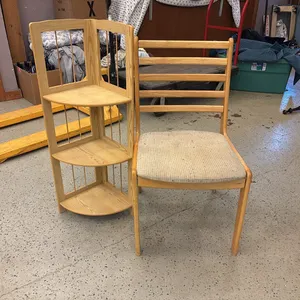 Corner shelf and chair