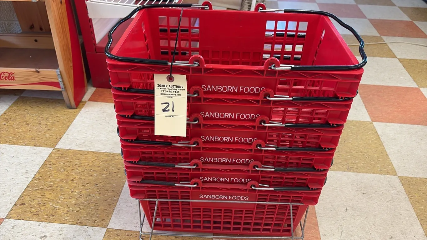 Shopping Baskets w/ Storage Rack