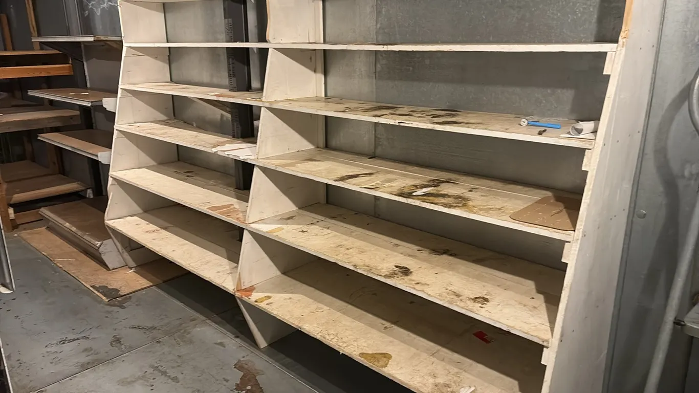 10ft Wood Shelving Unit