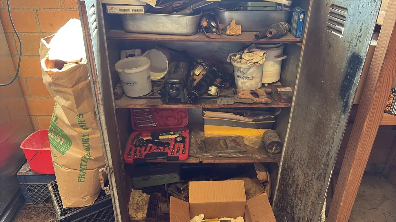 Locker w/ Misc Tools & Electric Motor