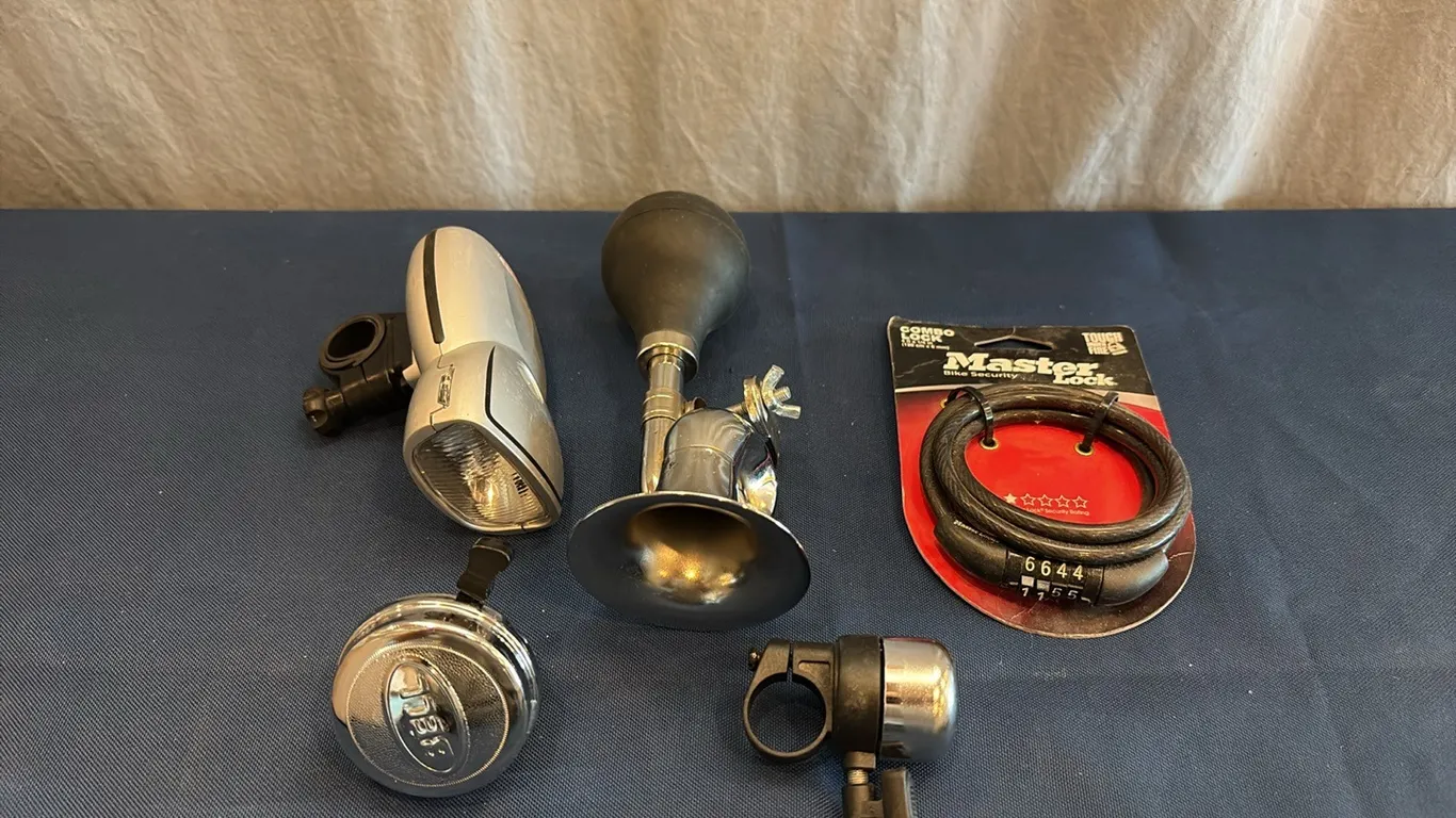 Bike Lock, Bells & Light