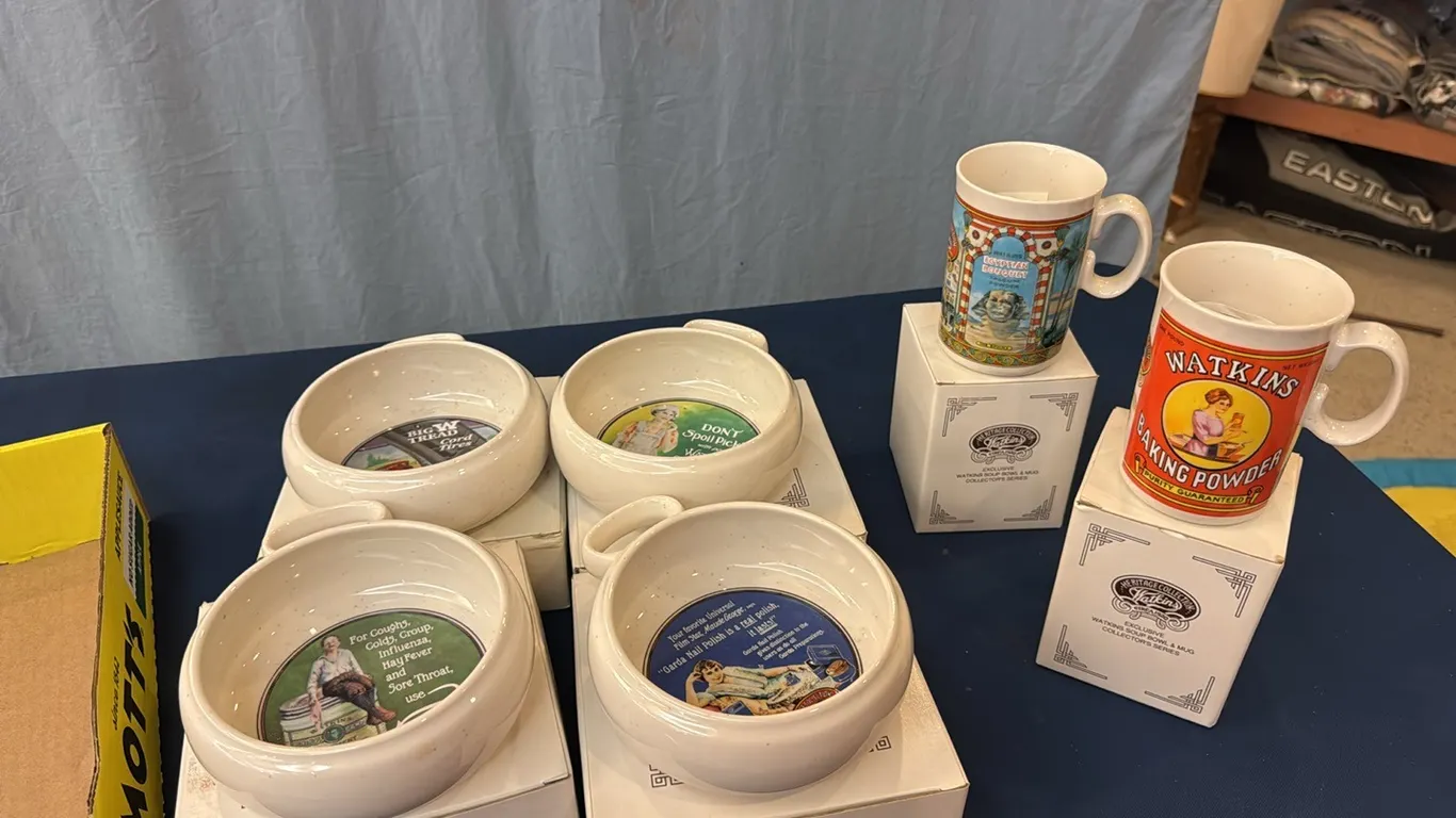 Watkins soup bowls and mugs