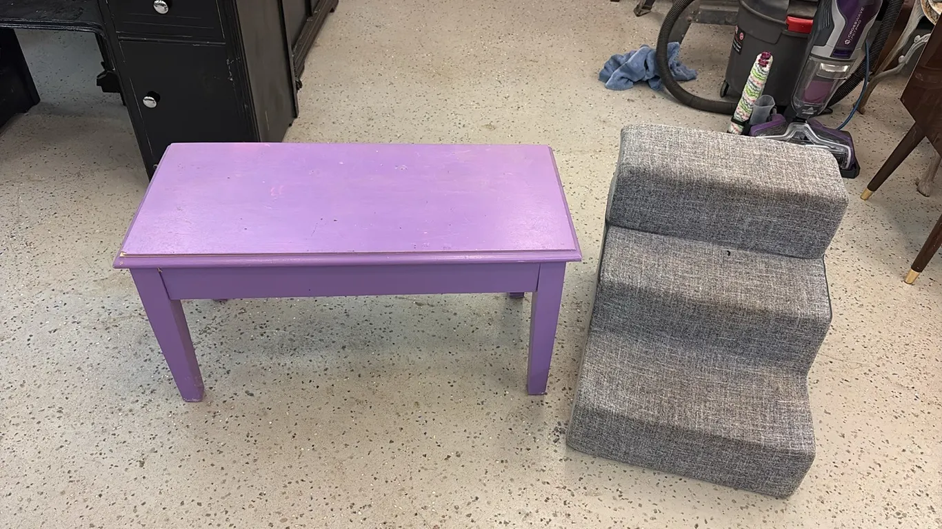 Pet Step & Wood Bench